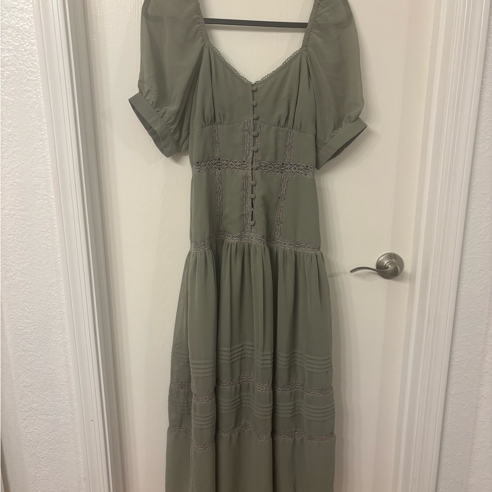 ASOS DESIGN Tall soft sweetheart neck button through midi dress